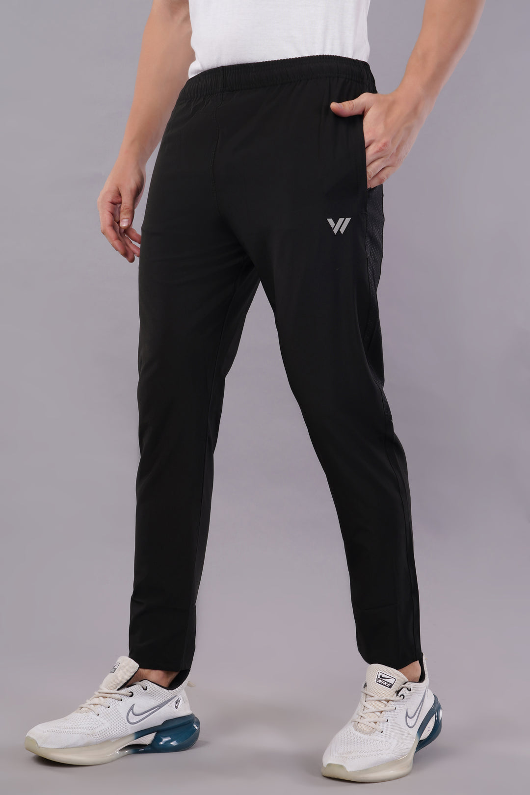 MEN'S RUNNING DRYFIT TRACK PANT IN NS LYCRA WITH BOTH SIDE EMBOOSED PANELS