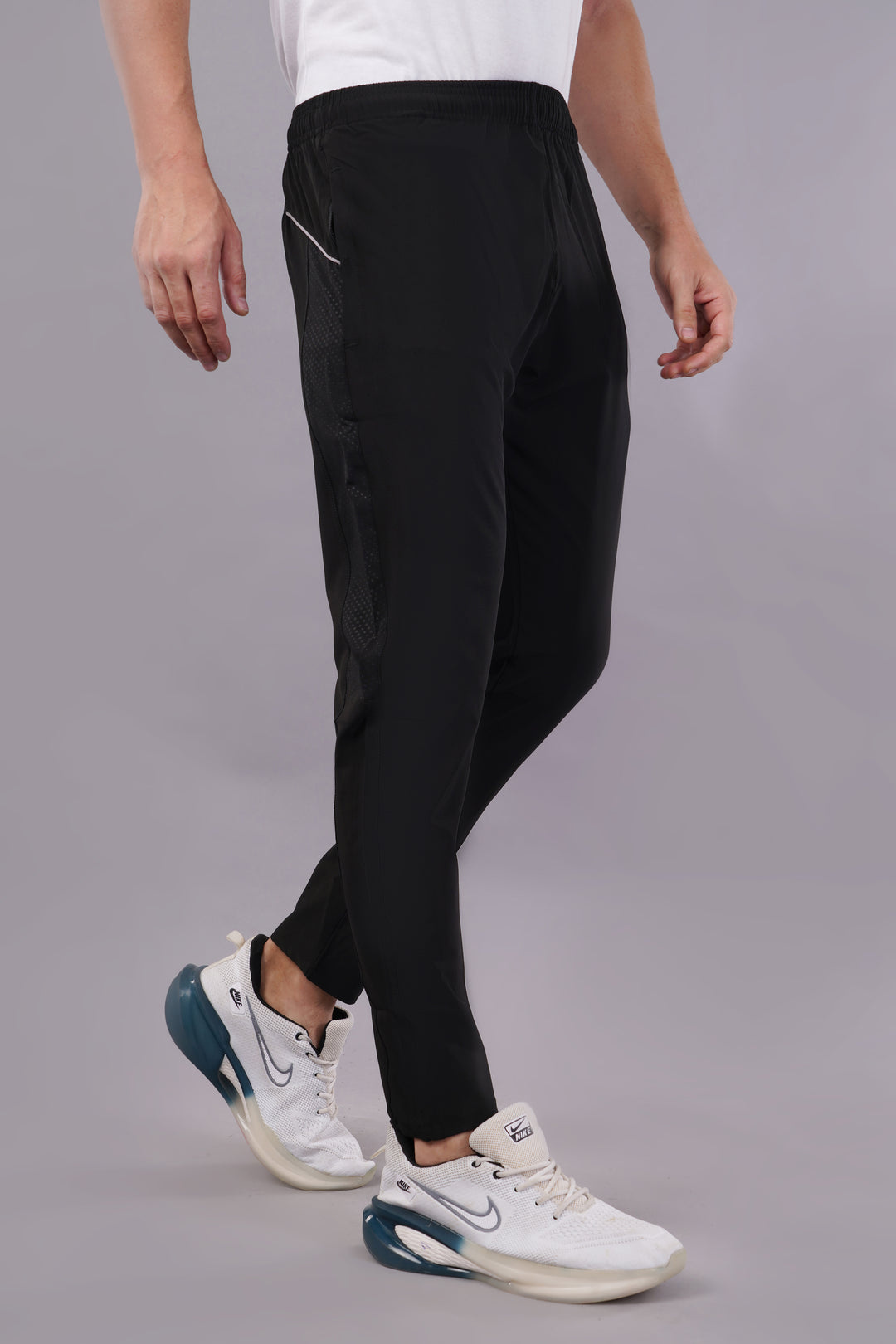 MEN'S RUNNING DRYFIT TRACK PANT IN NS LYCRA WITH BOTH SIDE EMBOOSED PANELS