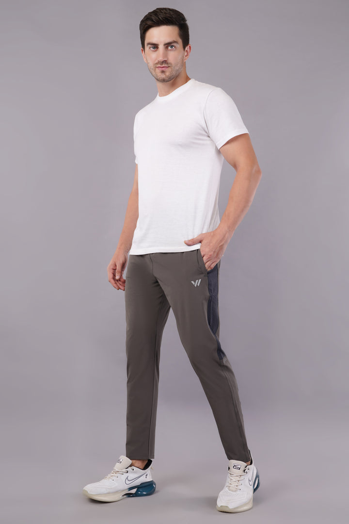 MEN'S RUNNING DRYFIT TRACK PANT IN NS LYCRA WITH BOTH SIDE EMBOOSED PANELS