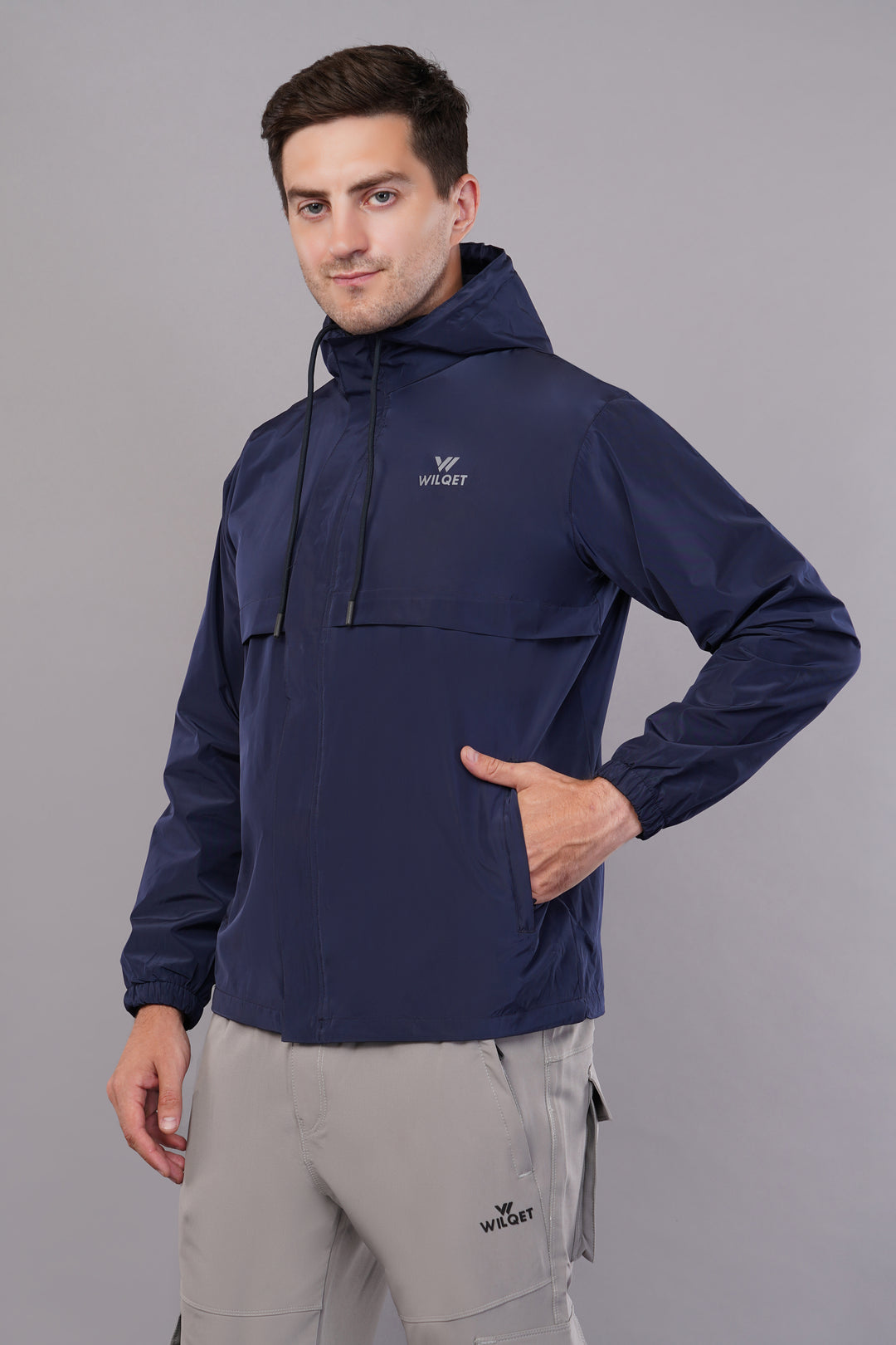 MEN'S RUNNING RAIN JACKET WATERPROOF WITH SUPPORTING 0/MESH & HOODIES WITH FULL ZIP COVER