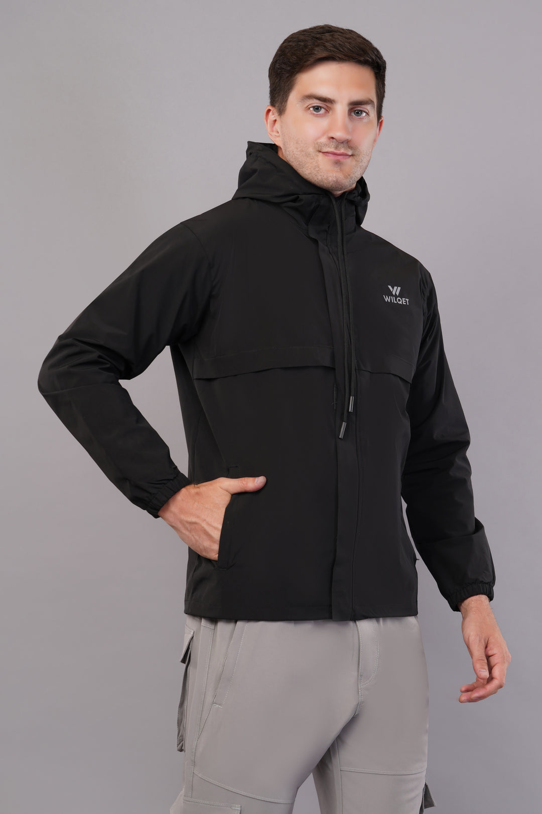 MEN'S RUNNING RAIN JACKET WATERPROOF WITH SUPPORTING 0/MESH & HOODIES WITH FULL ZIP COVER