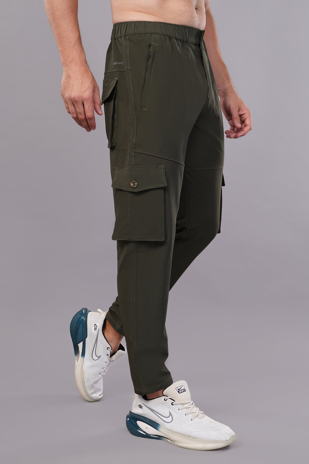 MEN'S  TRAVEL & RUNNING CARGO TRACK PANT NS TERRY WITH 6 POCKET 2 SIDE PKT. & 4 CARGO FLAP BUTTON PKT.