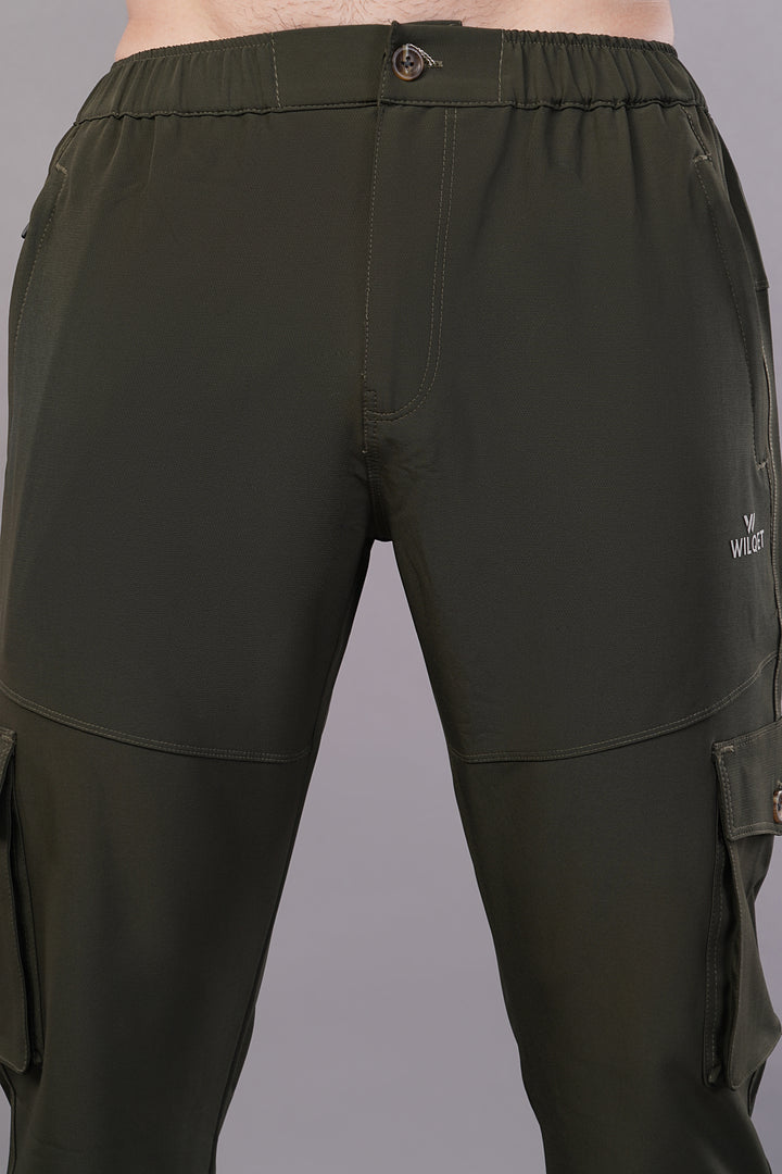 MEN'S  TRAVEL & RUNNING CARGO TRACK PANT NS TERRY WITH 6 POCKET 2 SIDE PKT. & 4 CARGO FLAP BUTTON PKT.