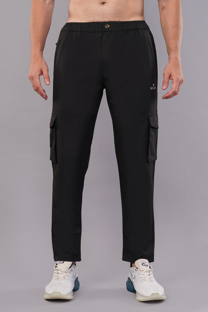 MEN'S  TRAVEL & RUNNING CARGO TRACK PANT NS TERRY WITH 6 POCKET 2 SIDE PKT. & 4 CARGO FLAP BUTTON PKT.