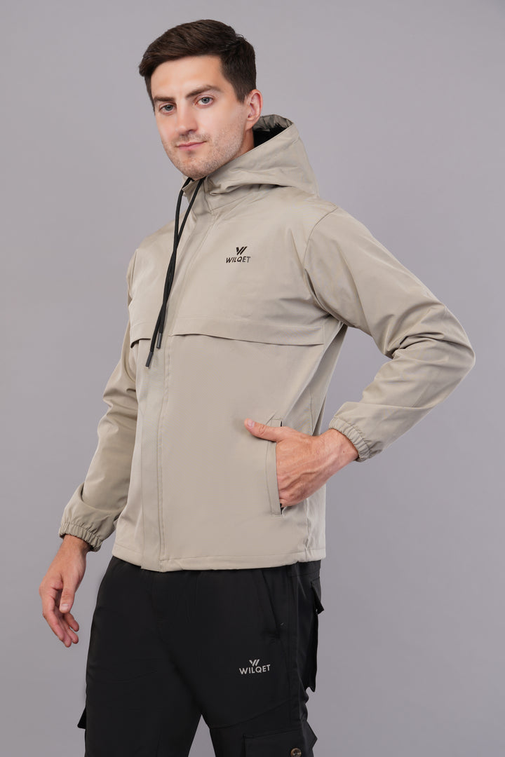 MEN'S RUNNING RAIN JACKET WATERPROOF WITH SUPPORTING 0/MESH & HOODIES WITH FULL ZIP COVER