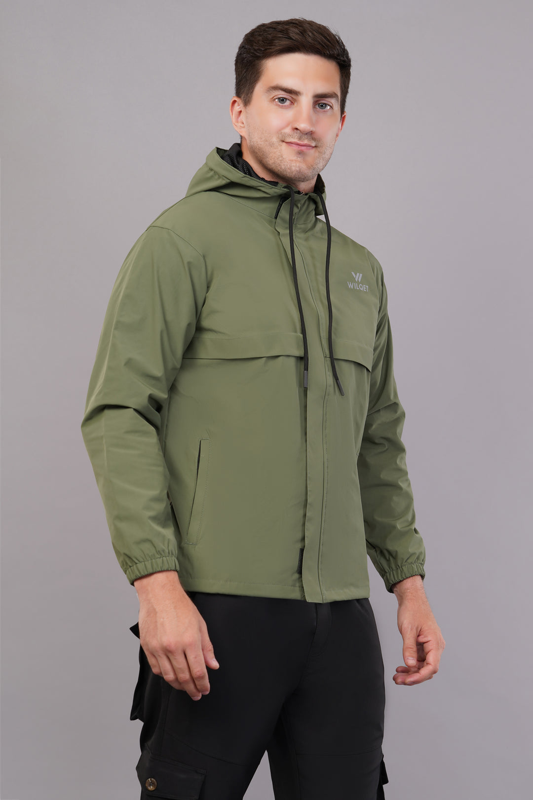 MEN'S RUNNING RAIN JACKET WATERPROOF WITH SUPPORTING 0/MESH & HOODIES WITH FULL ZIP COVER