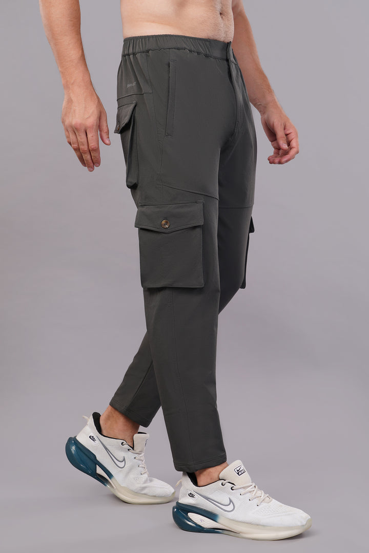 MEN'S  TRAVEL & RUNNING CARGO TRACK PANT NS TERRY WITH 6 POCKET 2 SIDE PKT. & 4 CARGO FLAP BUTTON PKT.