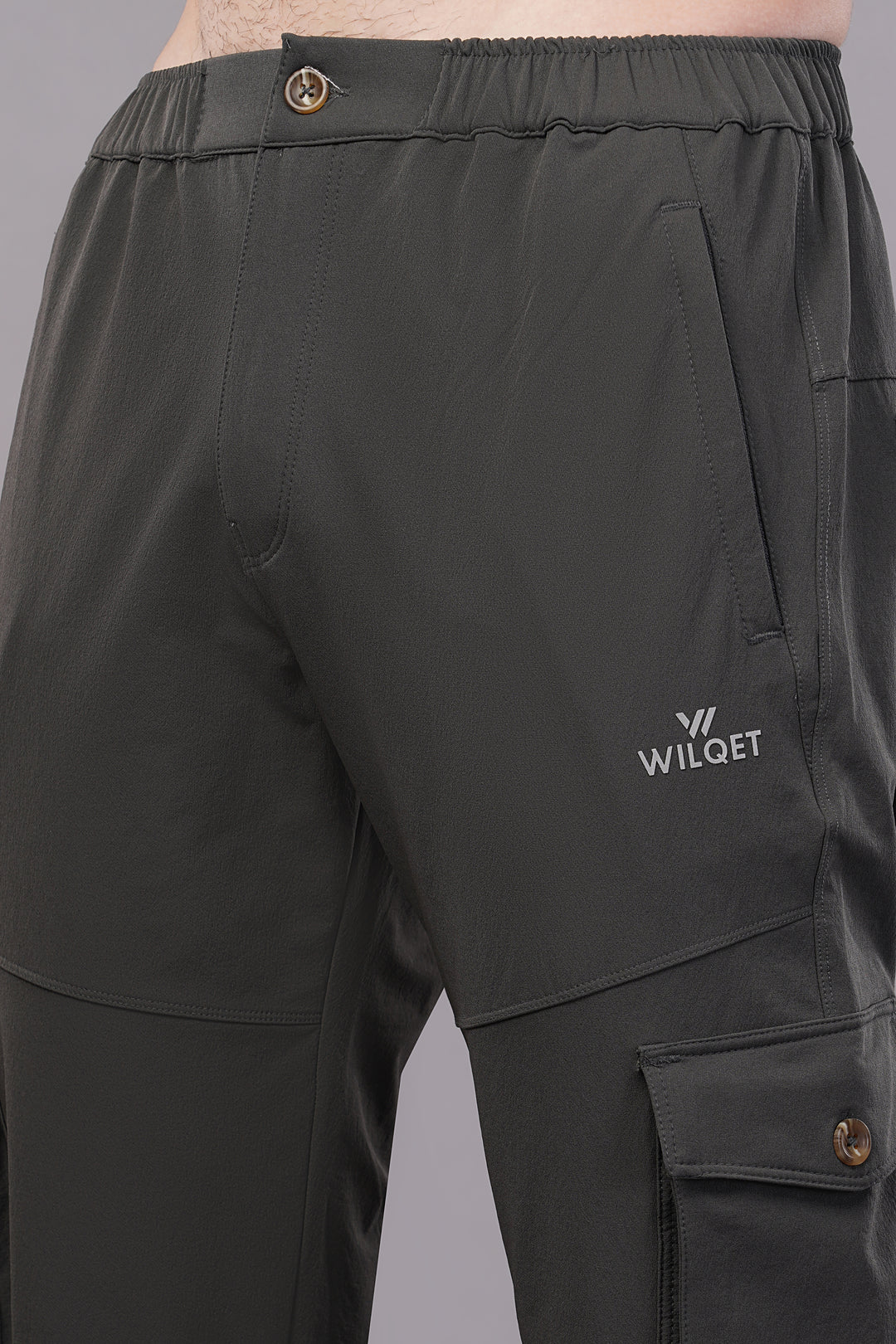 MEN'S  TRAVEL & RUNNING CARGO TRACK PANT NS TERRY WITH 6 POCKET 2 SIDE PKT. & 4 CARGO FLAP BUTTON PKT.