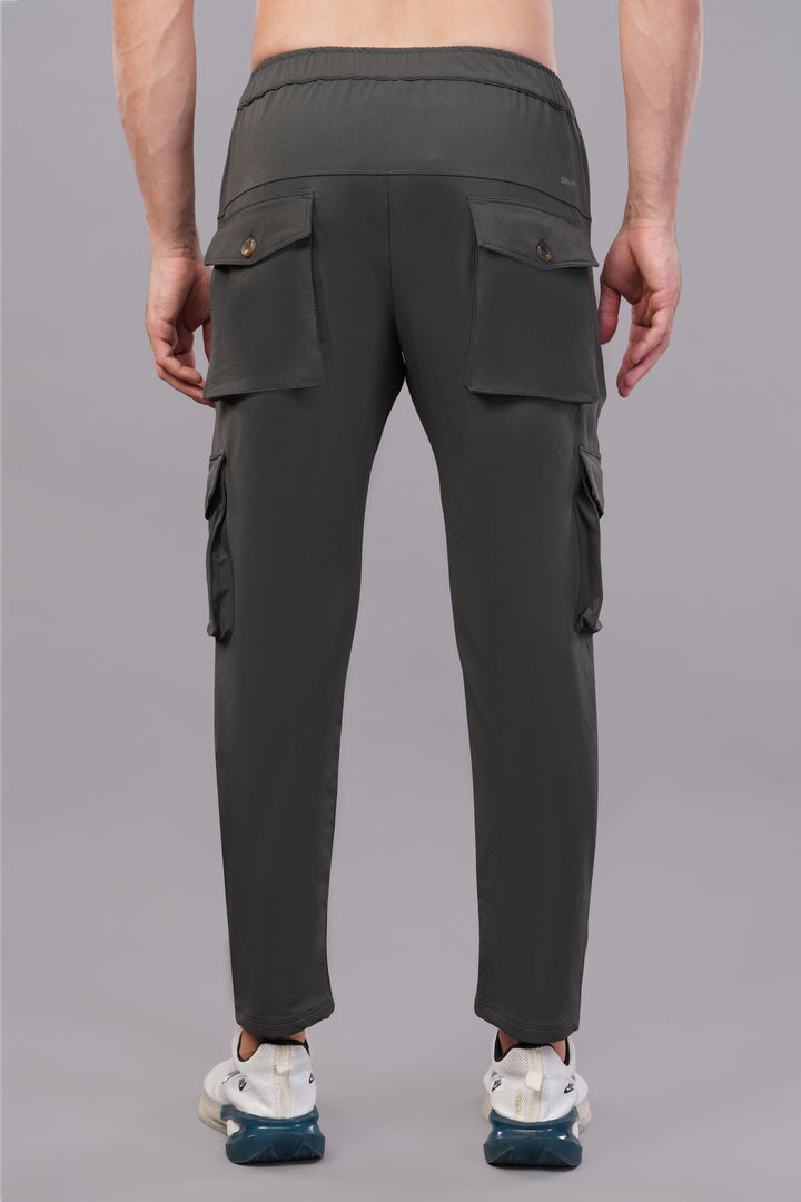 MEN'S  TRAVEL & RUNNING CARGO TRACK PANT NS TERRY WITH 6 POCKET 2 SIDE PKT. & 4 CARGO FLAP BUTTON PKT.