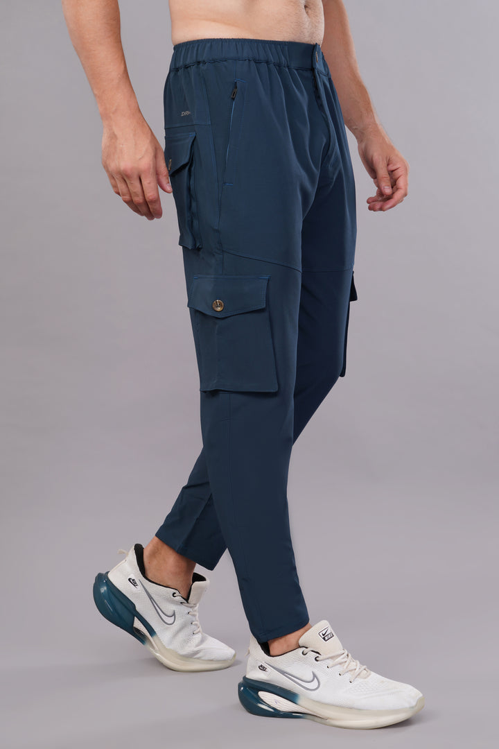 MEN'S  TRAVEL & RUNNING CARGO TRACK PANT NS TERRY WITH 6 POCKET 2 SIDE PKT. & 4 CARGO FLAP BUTTON PKT.