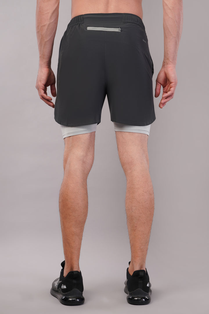 Wilqet Men's Running 2in1 Supporting Shorts with Back Mobile Pkt. & Swimwear Tighty Inner