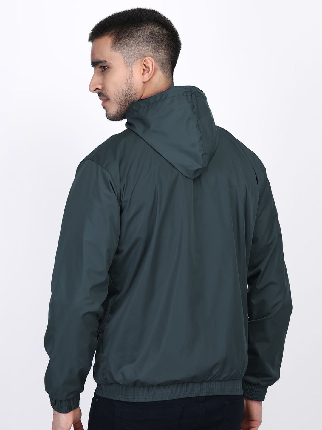 Mens Hooded Jacket Waterproof in Reflect Patti