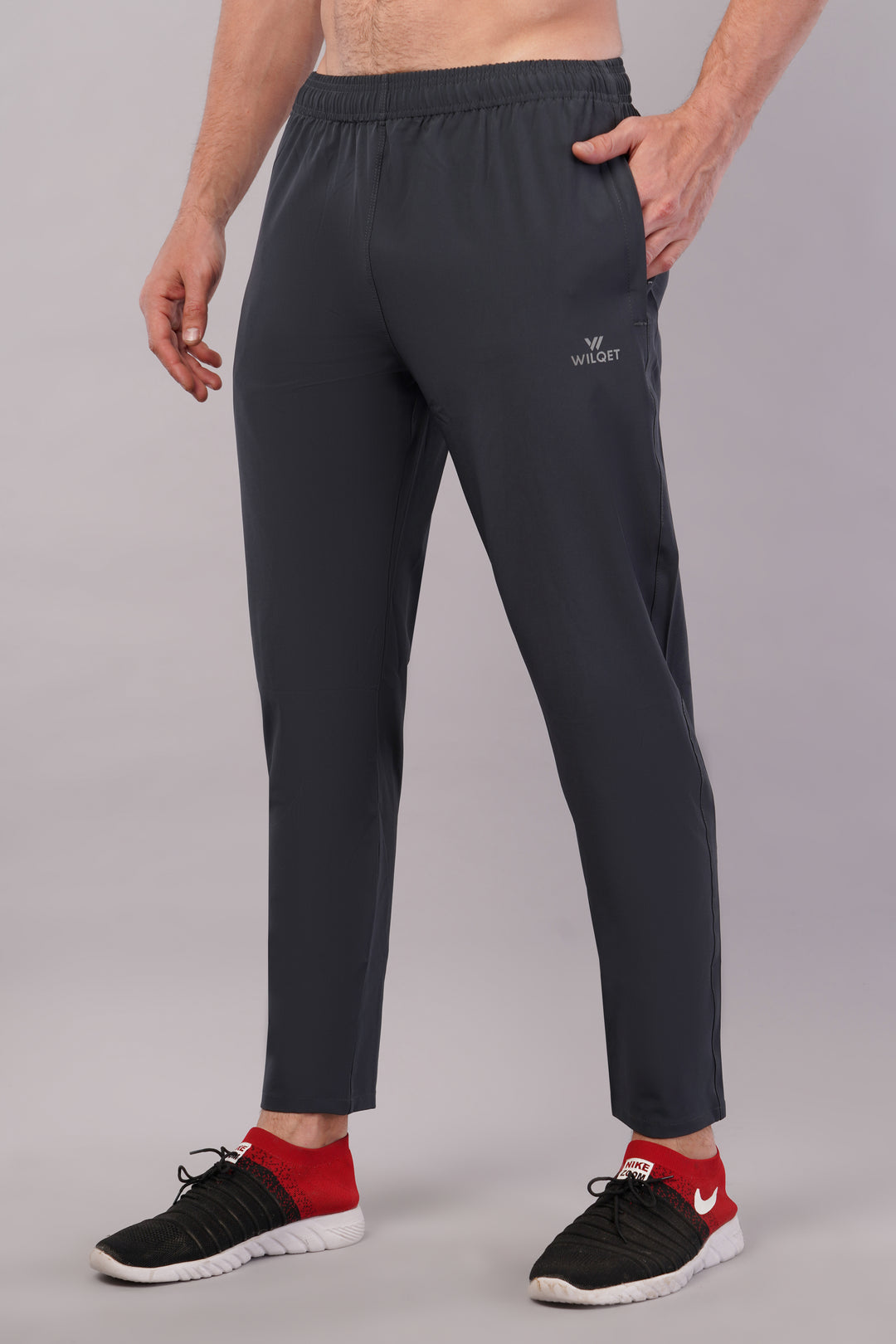 Men's Dryfit Running Sports Track Pant in NS Lycra Pro with 2 Zipped Side Pockets.