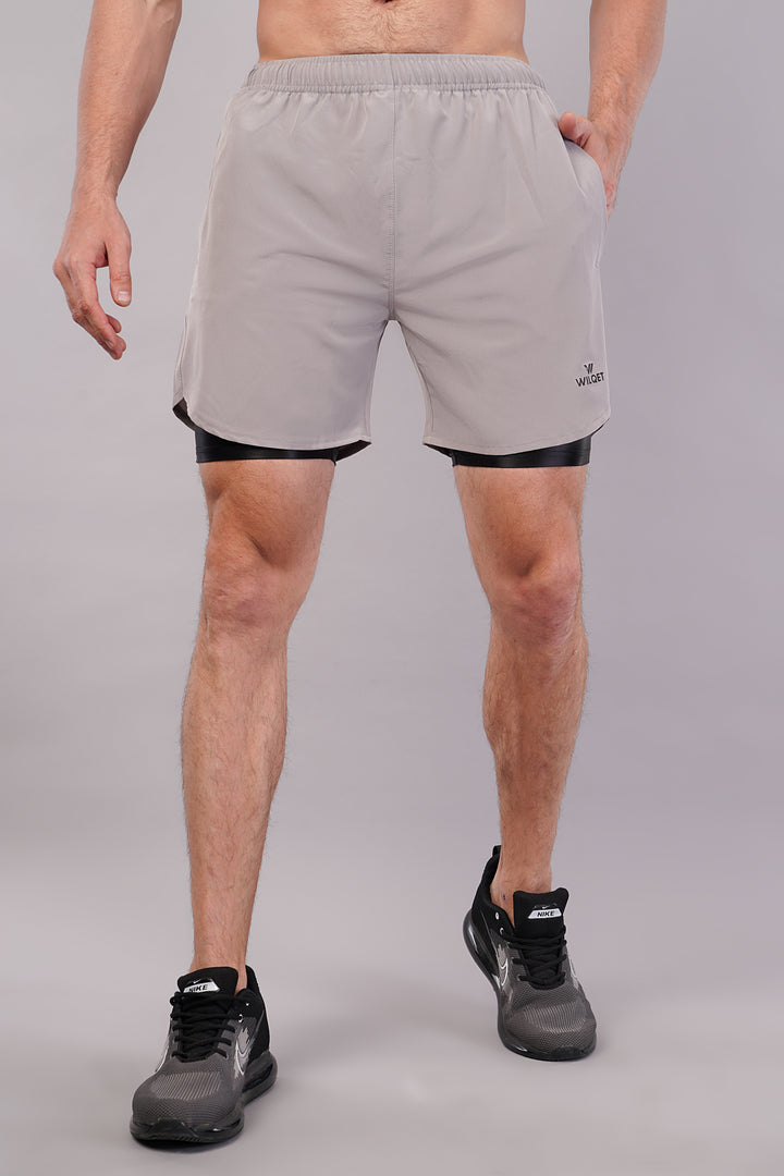 Wilqet Men's Running 2in1 Supporting Shorts with Back Mobile Pkt. & Swimwear Tighty Inner