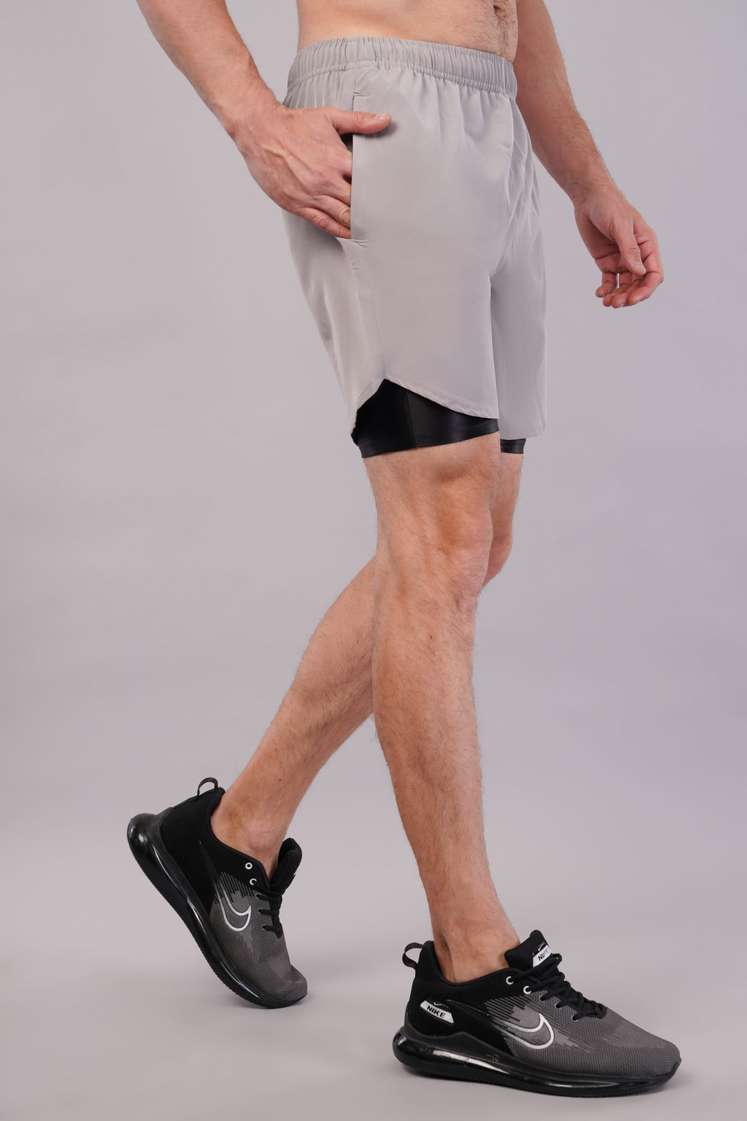 Wilqet Men's Running 2in1 Supporting Shorts with Back Mobile Pkt. & Swimwear Tighty Inner