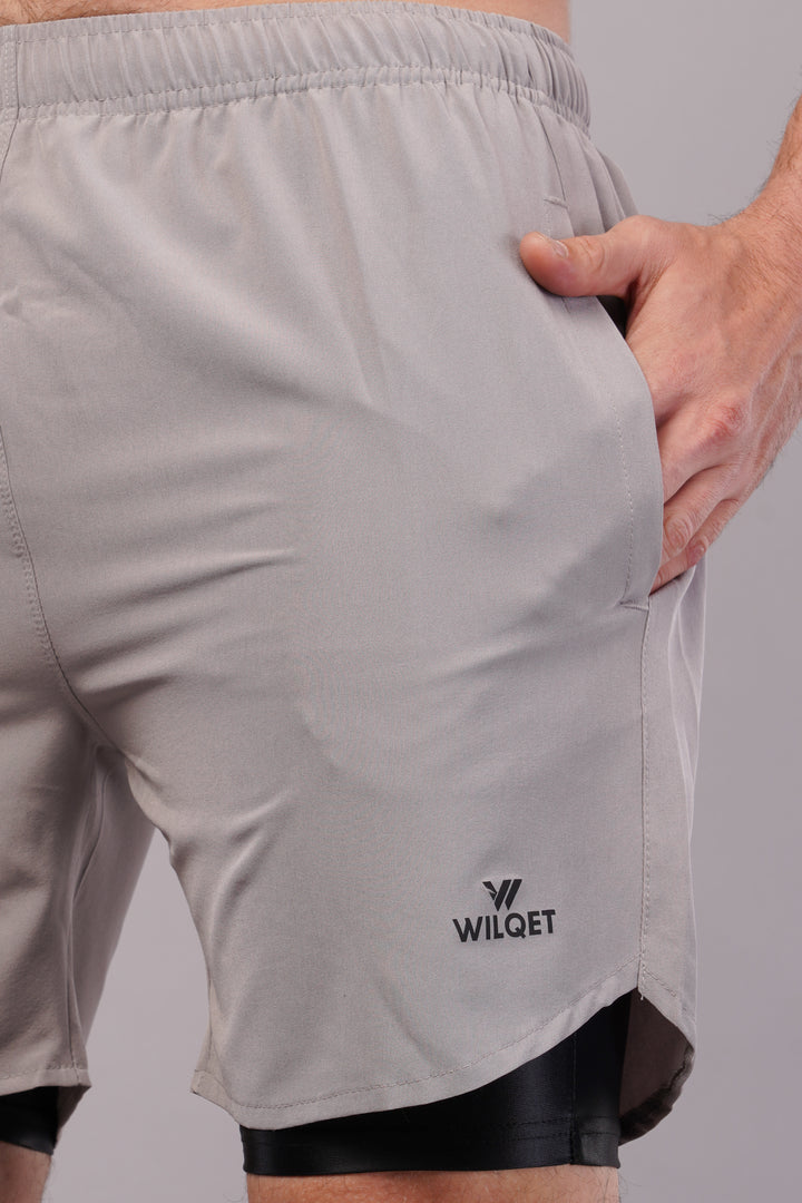 Wilqet Men's Running 2in1 Supporting Shorts with Back Mobile Pkt. & Swimwear Tighty Inner