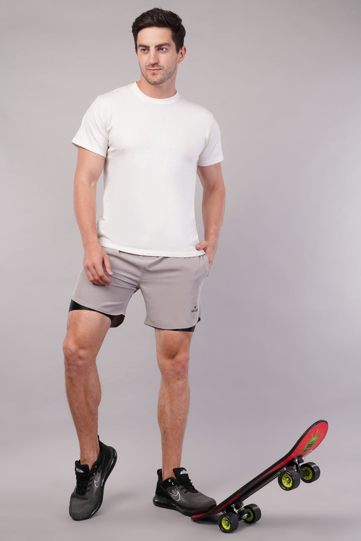 Wilqet Men's Running 2in1 Supporting Shorts with Back Mobile Pkt. & Swimwear Tighty Inner