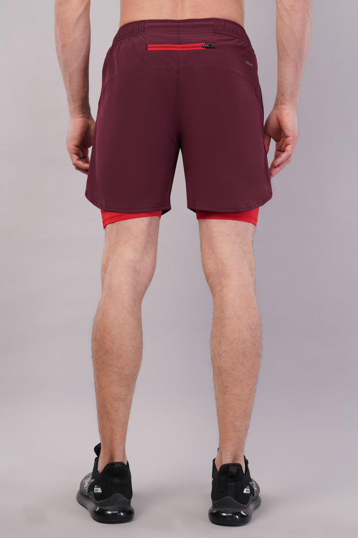 Wilqet Men's Running 2in1 Supporting Shorts with Back Mobile Pkt. & Swimwear Tighty Inner