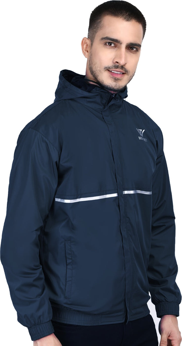 Mens Hooded Jacket Waterproof in Reflect Patti