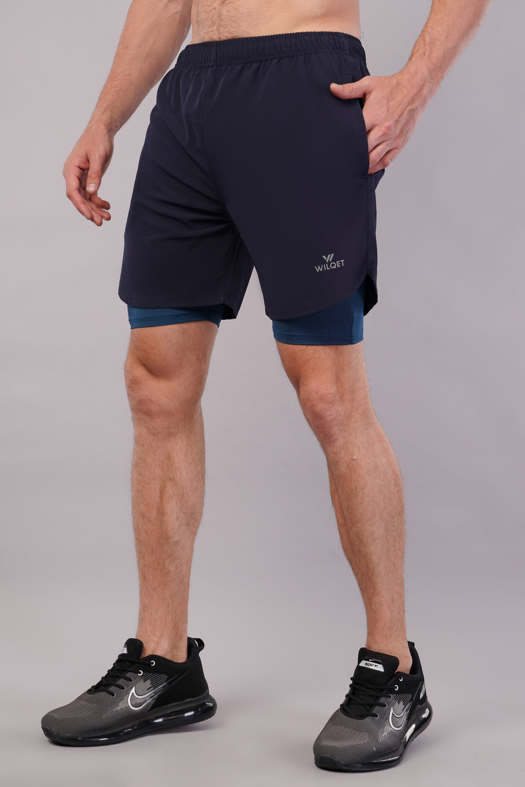 Wilqet Men's Running 2in1 Supporting Shorts with Back Mobile Pkt. & Swimwear Tighty Inner