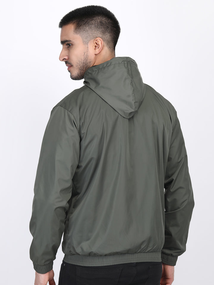 Mens Hooded Jacket Waterproof in Reflect Patti