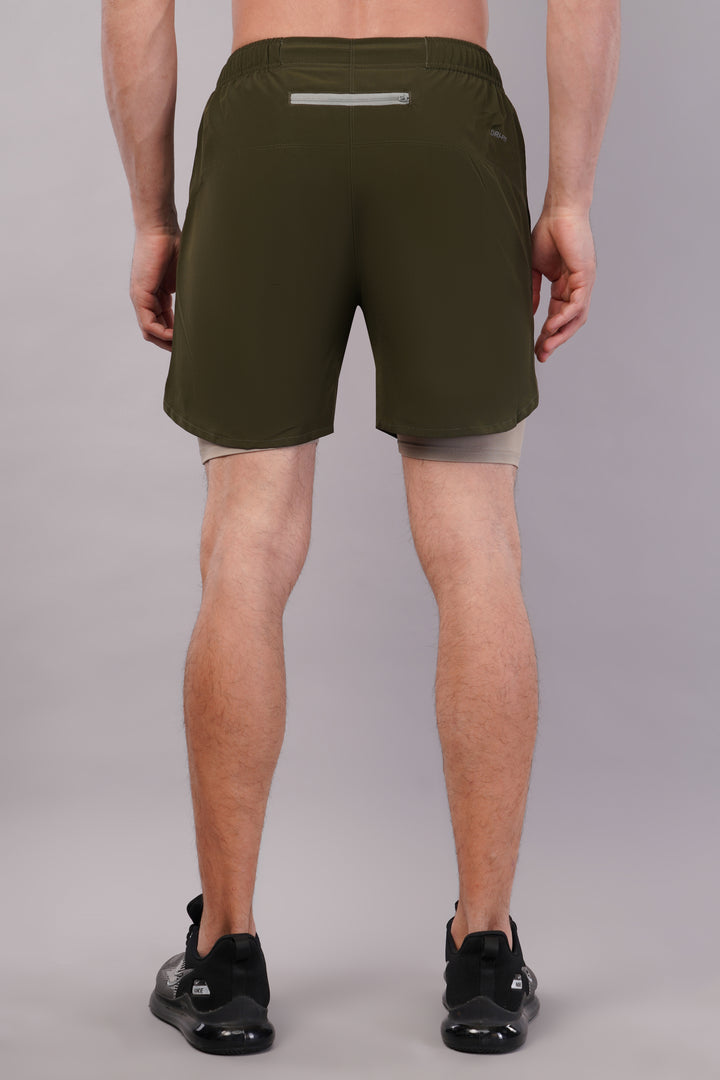 Wilqet Men's Running 2in1 Supporting Shorts with Back Mobile Pkt. & Swimwear Tighty Inner