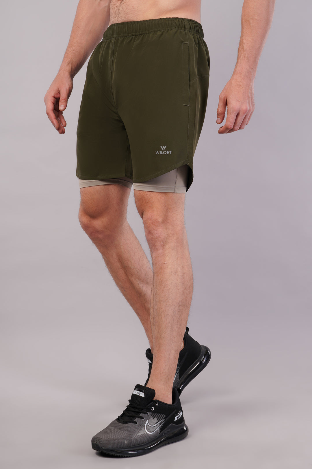 Wilqet Men's Running 2in1 Supporting Shorts with Back Mobile Pkt. & Swimwear Tighty Inner