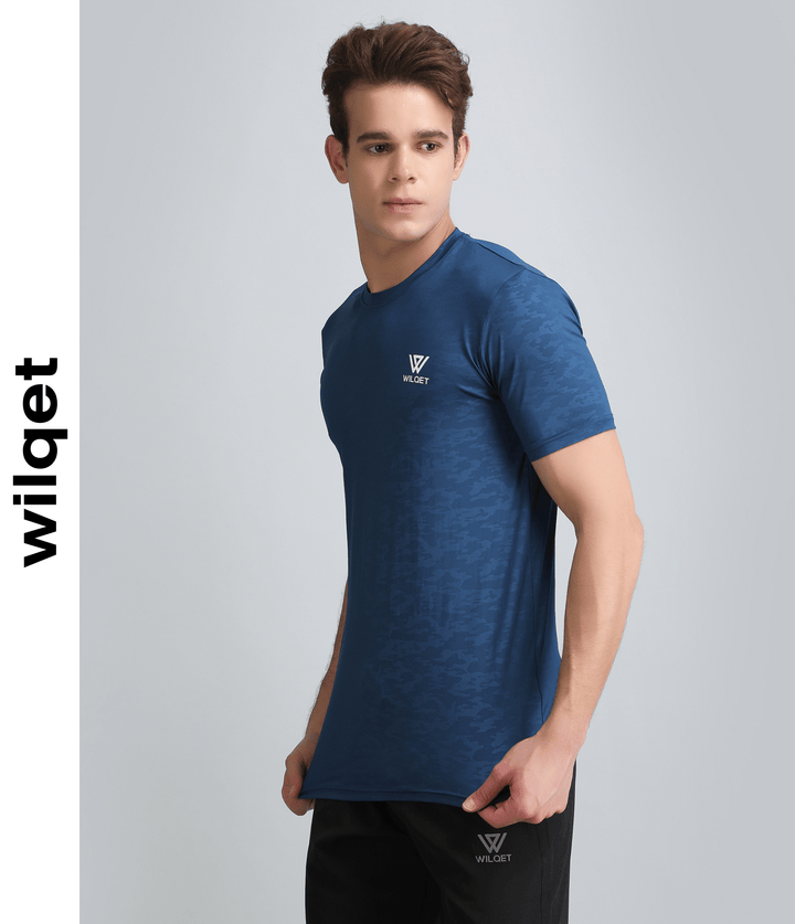 Mens Dryfit Embossed SS Round Neck T-shirt