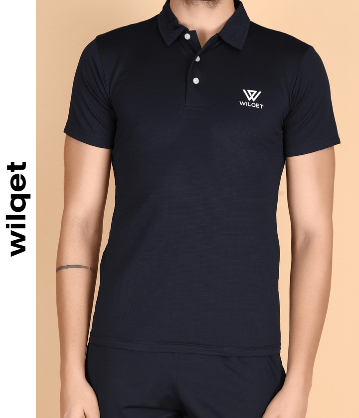 Mens Dryfit Collar Neck Polo T-Shirts With Plkt Button