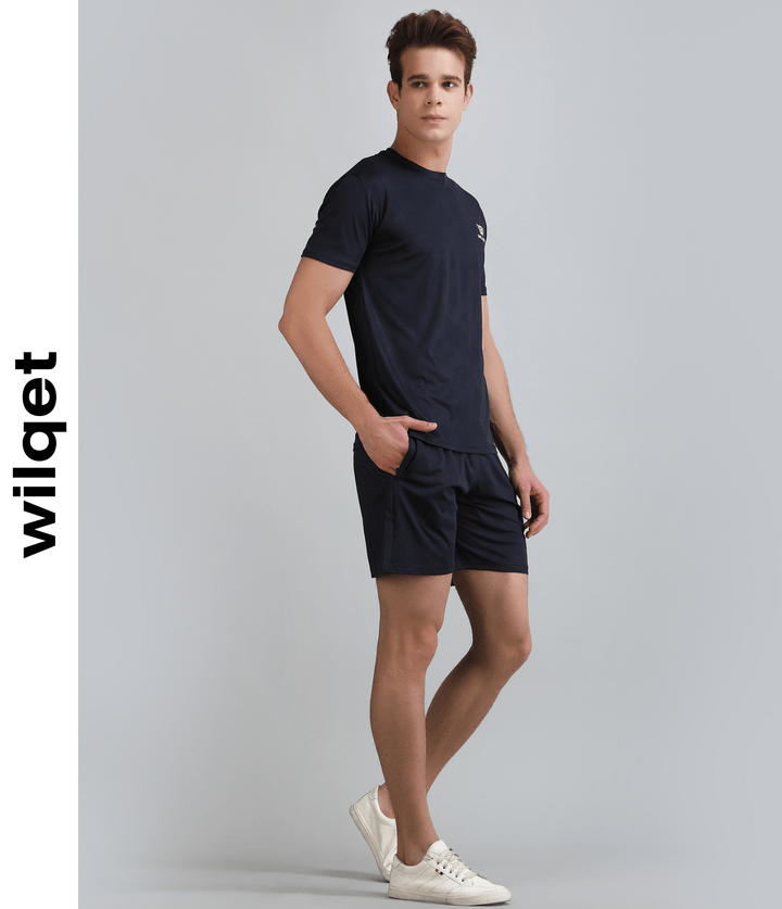 Mens Runing SS Round Neck T-Shirt & Shorts Combo Set