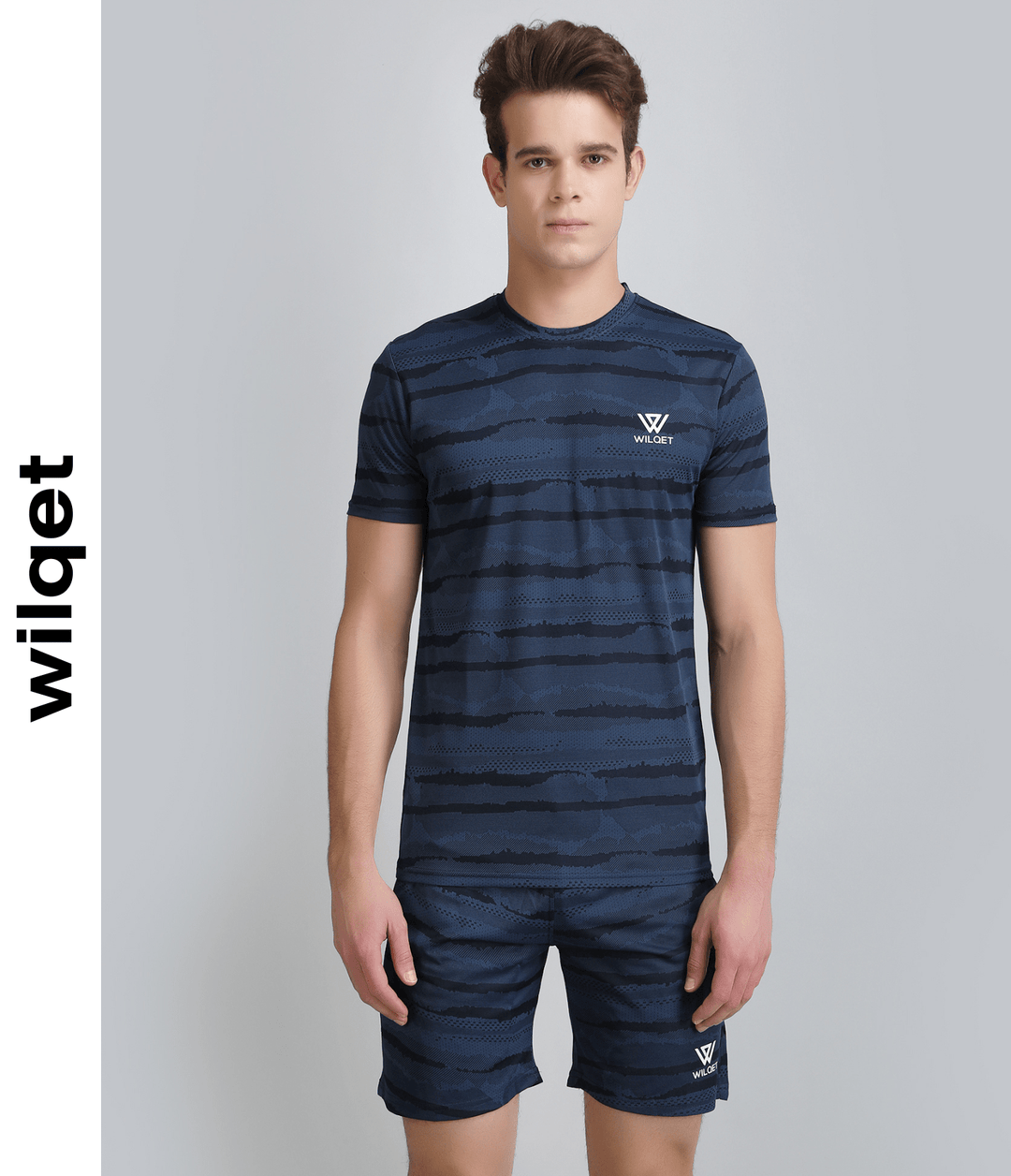 Mens Runing Jacquard SS Round Neck T-Shirts