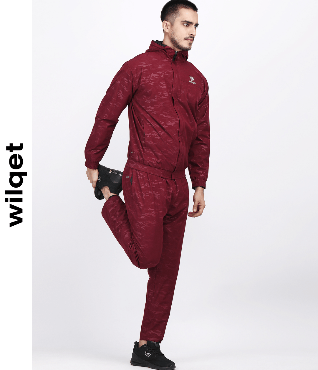 Mens Hooded Track Suit In Tpu Embossed