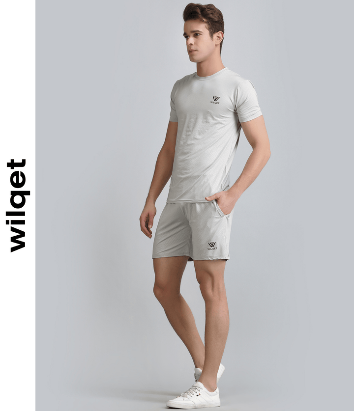 Mens Dryfit SS Round Neck T-shirt & Shorts Combo Set