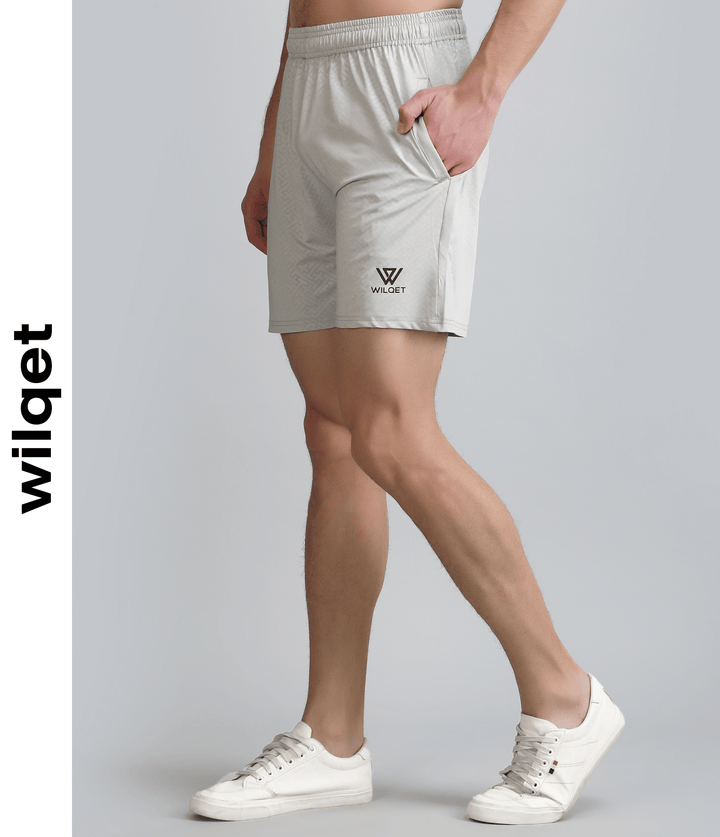 Mens Ns Lycra Embossed Running Shorts With Adjustable Elastic