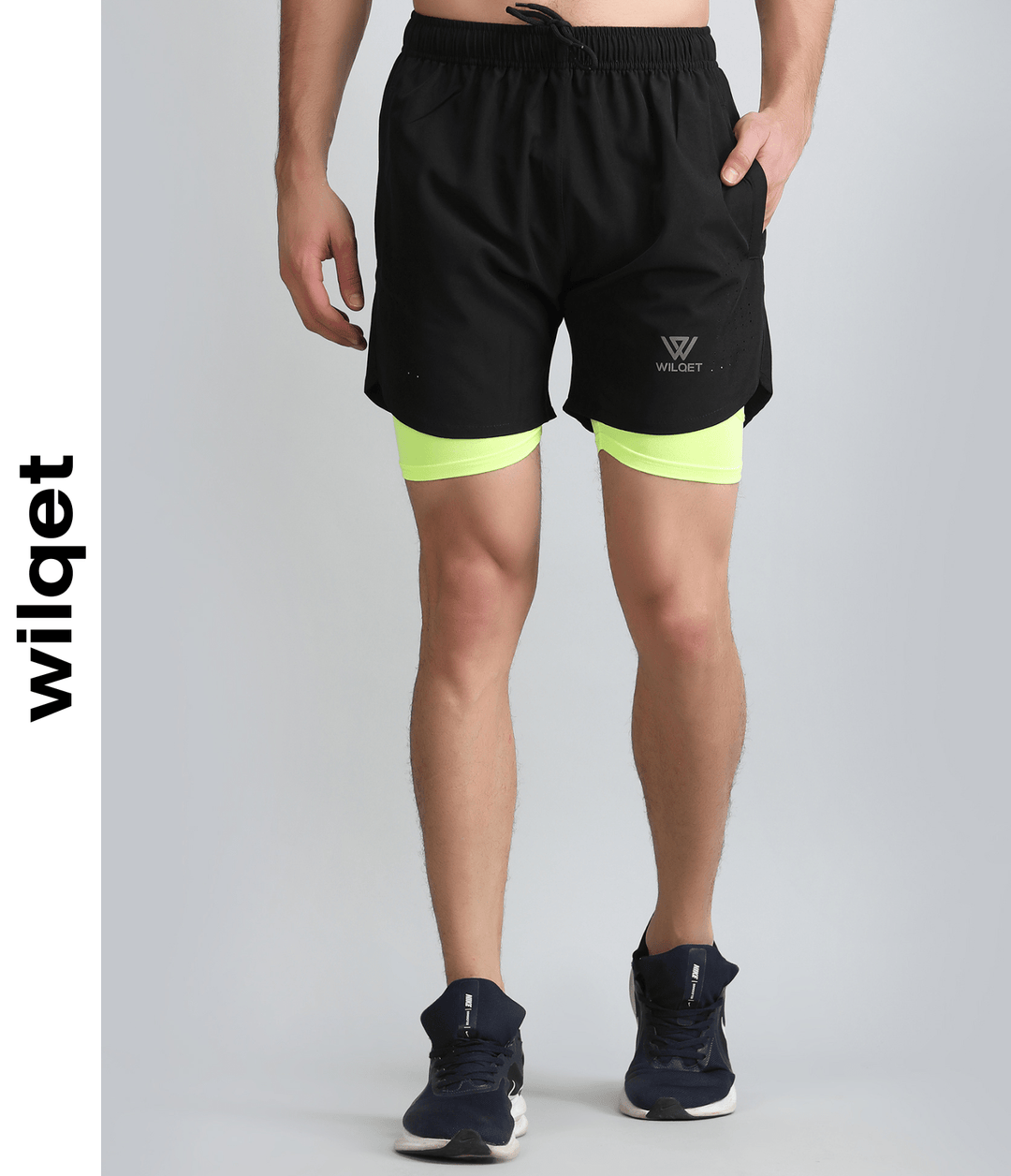 Mens Dryfit Cut & Sew 2IN1 Supporting Shorts