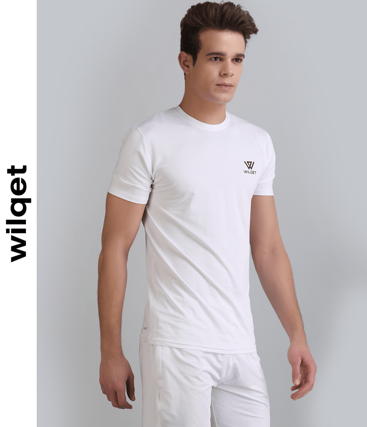 Mens Sports Hal Sleeve Round Neck T-Shirt